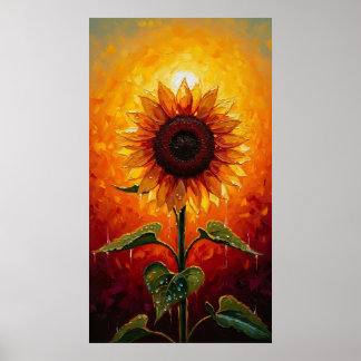 Affiche Ethereal Sunset Sunflower Expressionist