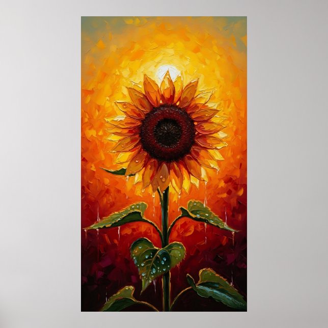 Affiche Ethereal Sunset Sunflower Expressionist (Devant)