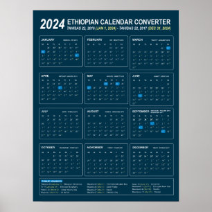 Affiche Ethiopian Calendar Converter Année 2024 Télécharge