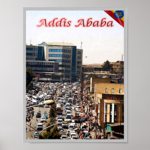 Affiche Ethiopie - Addis Abeba - Le Centre Animé -