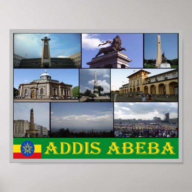 Affiche Ethiopie - Addis Abeba - Mosaïque - (Devant)