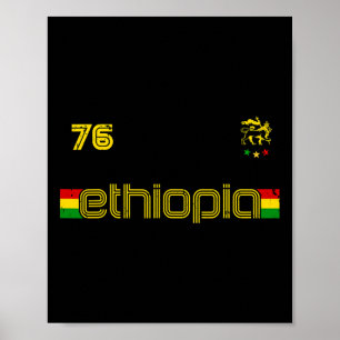 Affiche Ethiopie -reggae Rastafari Jamaïque Football Socce