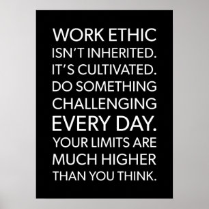 Affiche Éthique du travail, travail dur - Gymne motivation