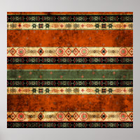 Ethnic Boho Grunge, Motif coloré.