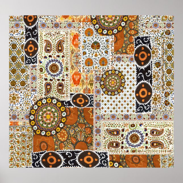 Affiche Ethnic Digital Abstrait : Motif sans faille (Devant)