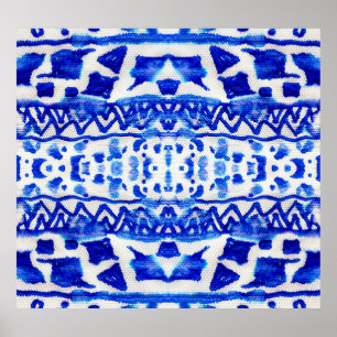 Affiche Ethnic Indigo Arrow Native Motifs