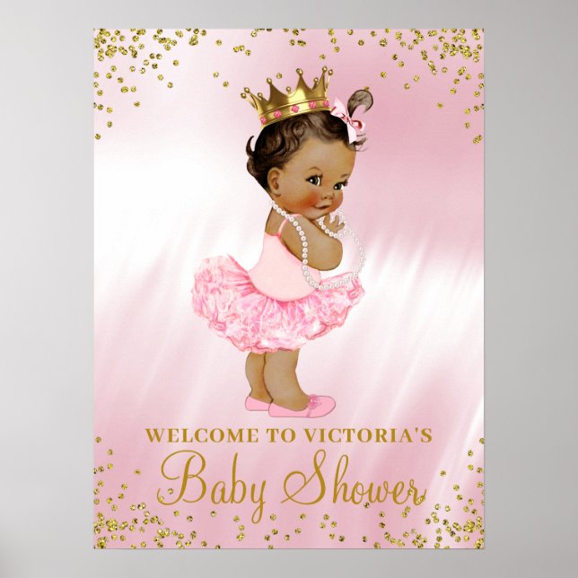 Affiche Ethnic Princess Tutu Baby Shower Welcome Sign (Devant)
