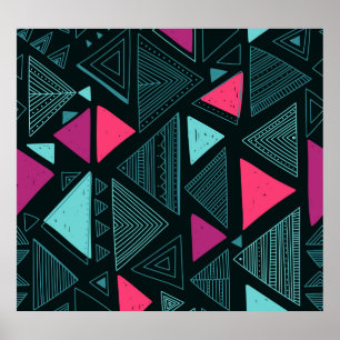 Affiche Ethnic Tribal Boho : Doodle Vintage.