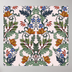 Affiche Ethnique traditionnelle : Floral Vintage décoratif