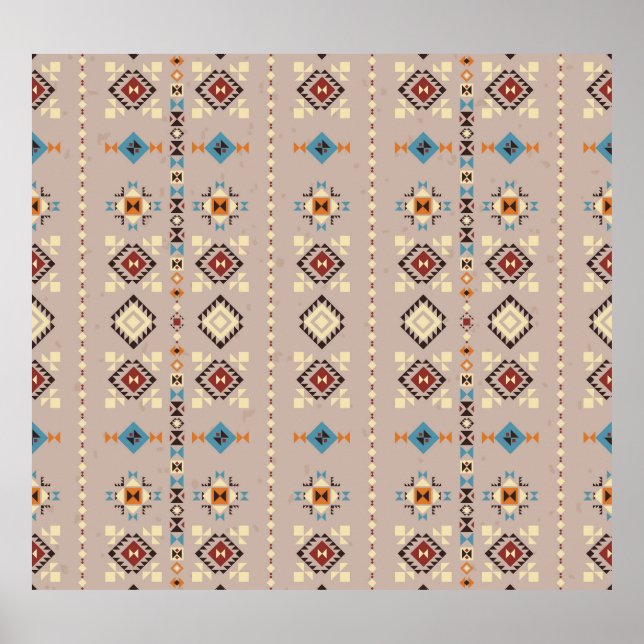 Affiche Ethnique : un motif tribal transparent (Devant)