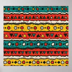 Affiche ethnique vintage : design traditionnel sans soudur