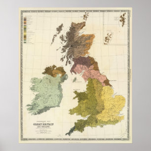 Affiche Ethnographique, Gt Brit, Irlande