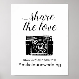 Affiche Étiquetez vos photos avec le hashtag de mariage
