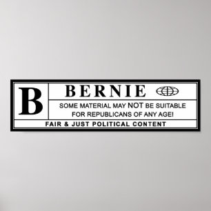 Affiche Étiquette d'avertissement Bernie Sanders
