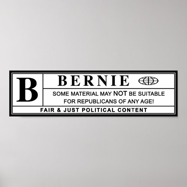 Affiche Étiquette d'avertissement Bernie Sanders (Devant)