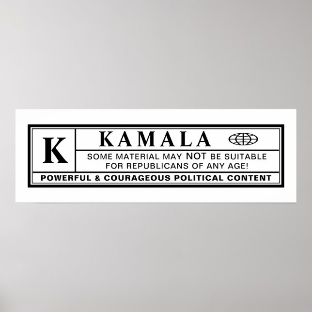 Affiche Étiquette d'avertissement de Kamala (Devant)