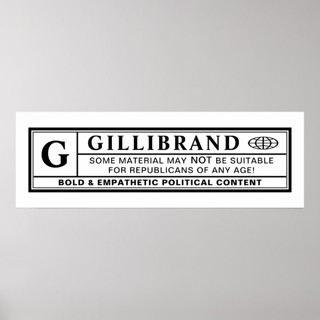 Affiche Étiquette d'avertissement Gillibrand (Devant)