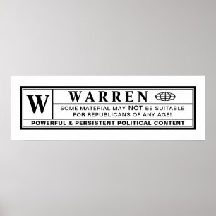 Affiche Étiquette d'avertissement Warren