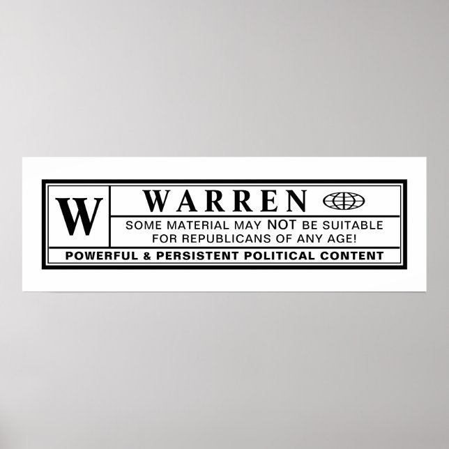 Affiche Étiquette d'avertissement Warren (Devant)