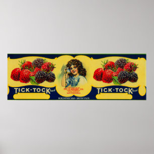 Affiche Étiquette de baie de Tock de coutil