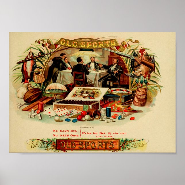 Affiche Étiquette de boîte à cigares vintage (Devant)