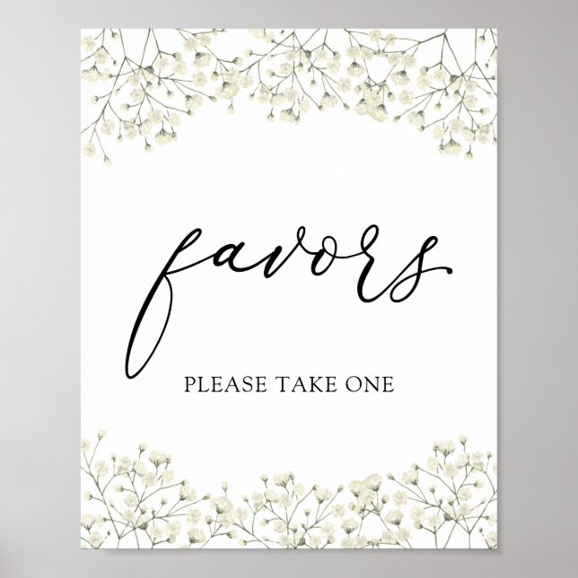 Affiche Étiquette de cadeaux Simple Baby's Breath (Devant)