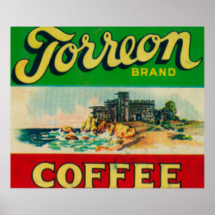 Affiche Étiquette de café de Torreon