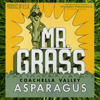 Affiche Étiquette de caisse de fruits vintage Mr. Grass As