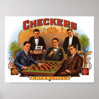 Affiche Étiquette de cigares Checkers