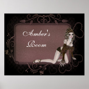 Affiche Etiquette de coeur - Imaginaire personnalisable