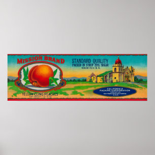 Affiche Étiquette de la pêche de mission