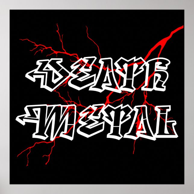 Affiche Étiquette de métal mort (Devant)