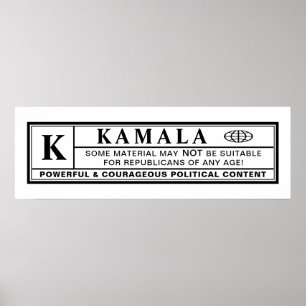 Affiche Étiquette de mise en garde de Kamala