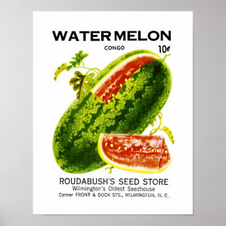 Affiche Étiquette de paquets de graines de pastèque
