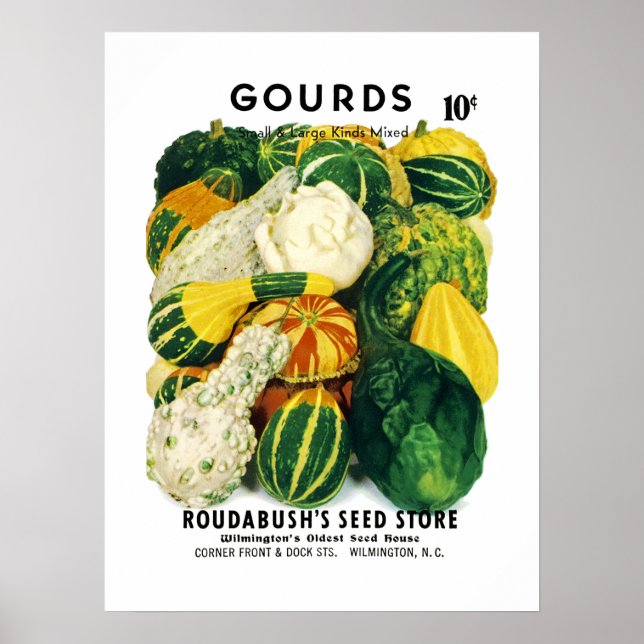 Affiche Étiquette de paquets de semences Gourds (Devant)