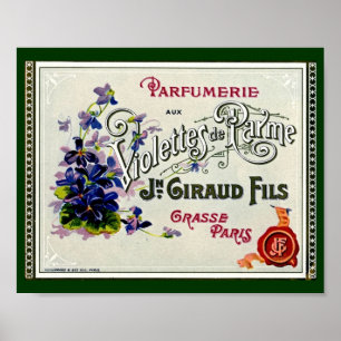 Affiche Étiquette de parfum de Violette de Français