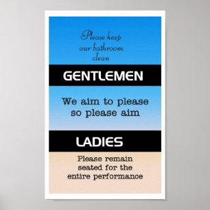 Affiche Étiquette de salle de bains