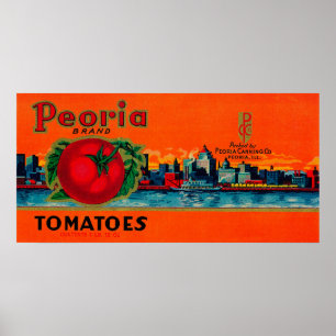 Affiche Etiquette de tomate Peoria, IL
