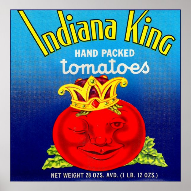 Affiche Étiquette de tomates Indiana King (Devant)
