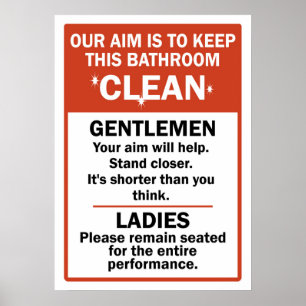 Affiche Etiquette drôle de salle de bain