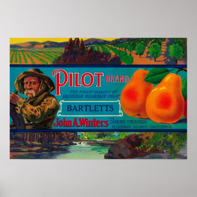 Affiche Étiquette du cadran à poires pilotesComté d'El Dor (Devant)