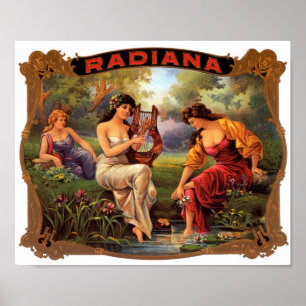 Affiche Étiquette du cigare de Radiana