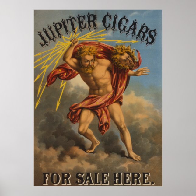 Affiche Étiquette du tabac, 1868. (Devant)