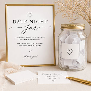 Affiche Étiquette pour pot de soirée en amoureux, jeu impr