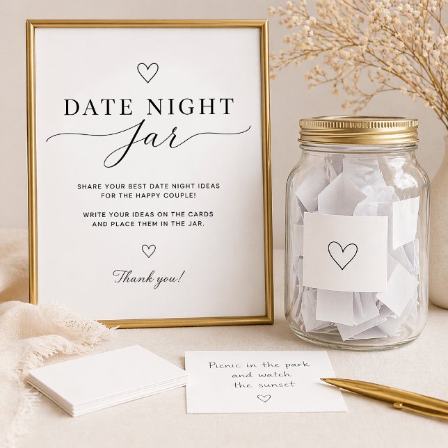 Affiche Étiquette pour pot de soirée en amoureux, jeu impr (Bridal Shower Game)