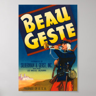 Affiche Étiquette Vintage Beau Geste