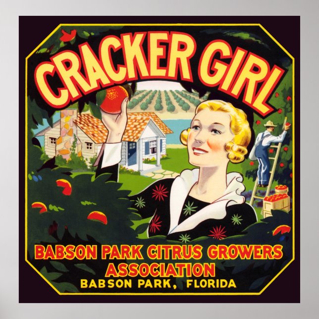 Affiche ÉTIQUETTE vintage D'EMBALLAGE DE FRUITS (Devant)