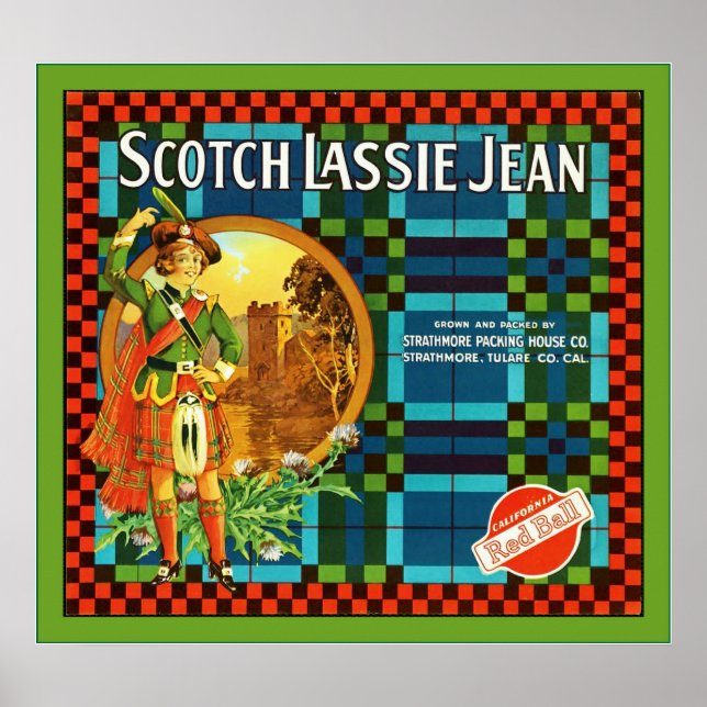 Affiche Étiquette vintage Fruit (Devant)