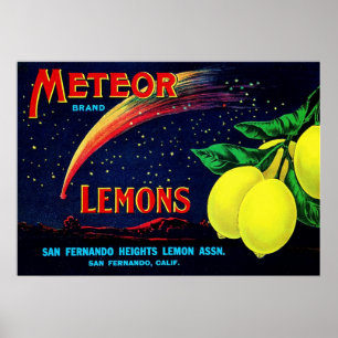 Affiche Étiquette vintage Fruit