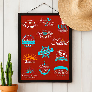 Affiche Étiquettes de voyage